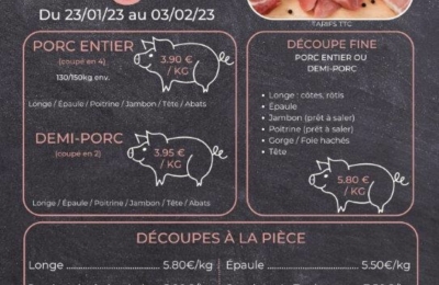 Pèle-porc : du 23 Janvier au 02 Février 2023